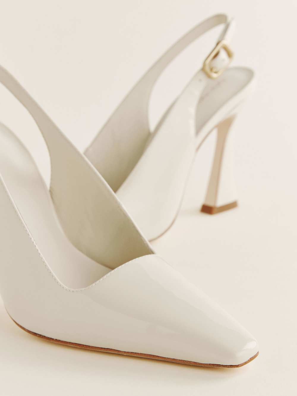 Nour Heeled Slingback - Almond Patent