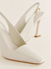 Nour Heeled Slingback - Almond Patent