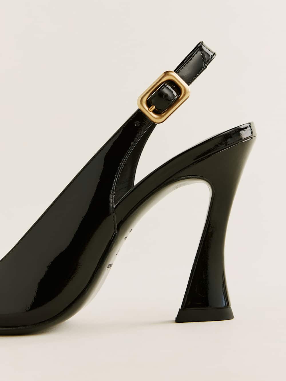 Nour Heeled Slingback - Black Patent