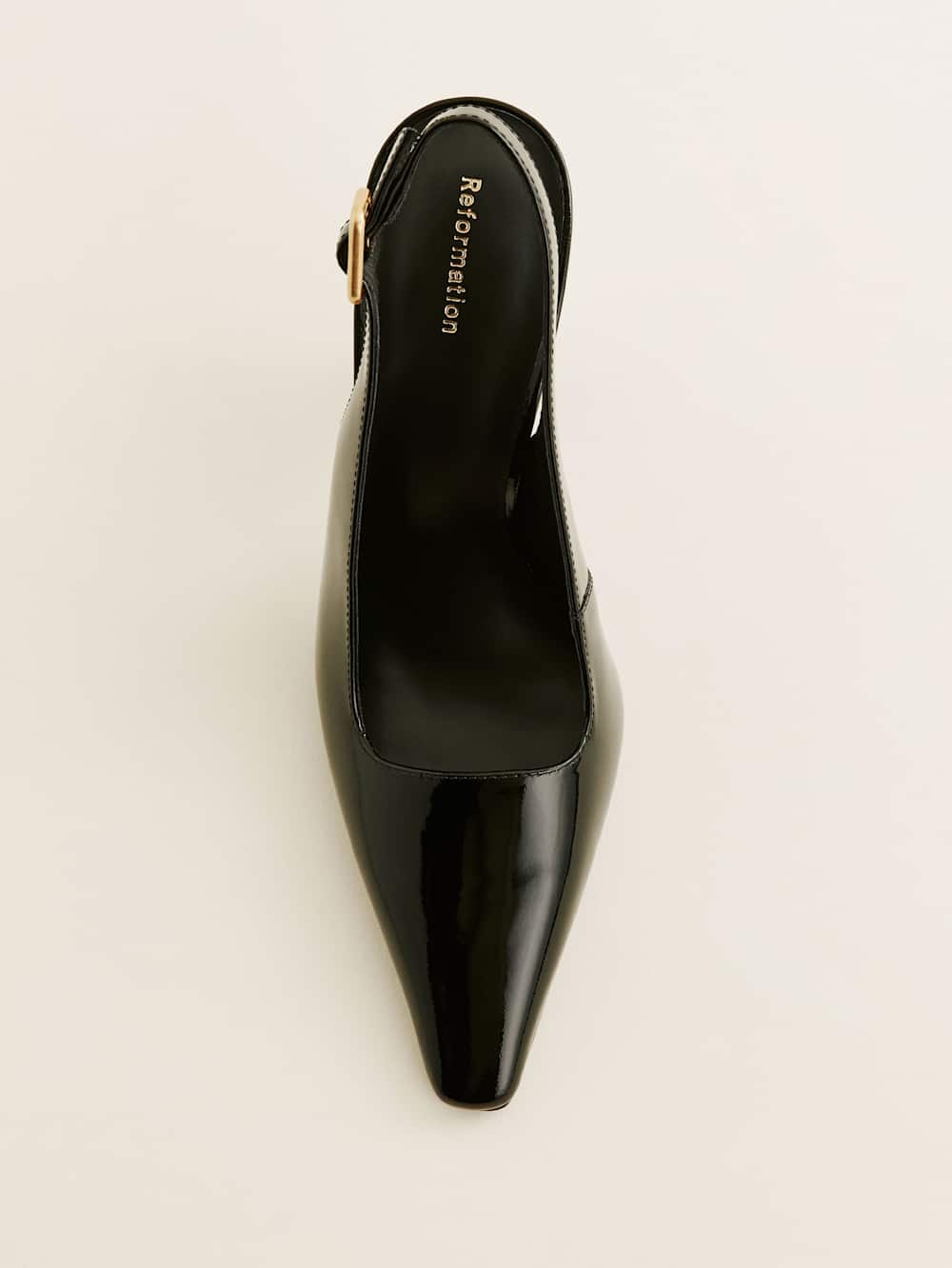 Nour Heeled Slingback - Black Patent