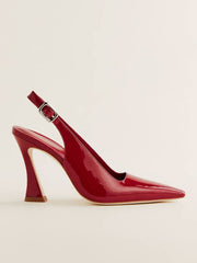 Nour Heeled Slingback - Scarlet Patent