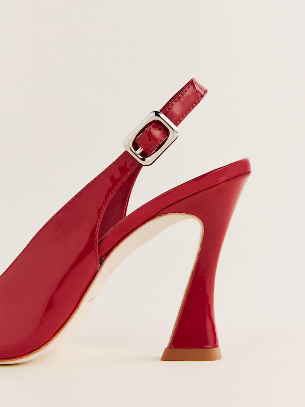 Nour Heeled Slingback - Scarlet Patent