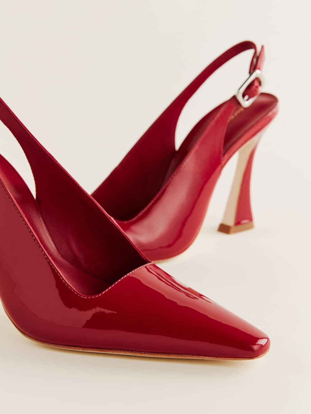 Nour Heeled Slingback - Scarlet Patent
