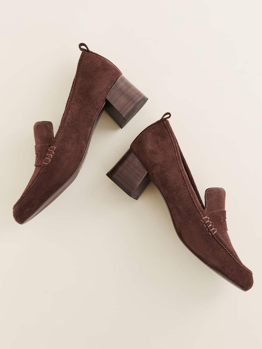 Franca Heeled Loafer - Espresso Suede