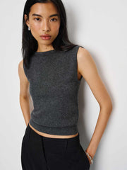 Monaco Cashmere Reversible Tank - Charcoal