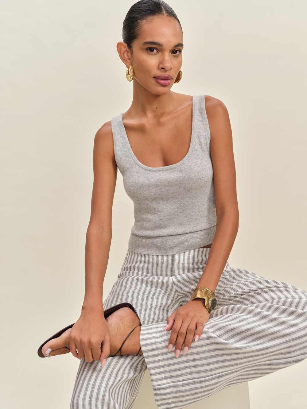 Monaco Cashmere Reversible Tank - Foggy