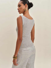 Monaco Cashmere Reversible Tank - Foggy