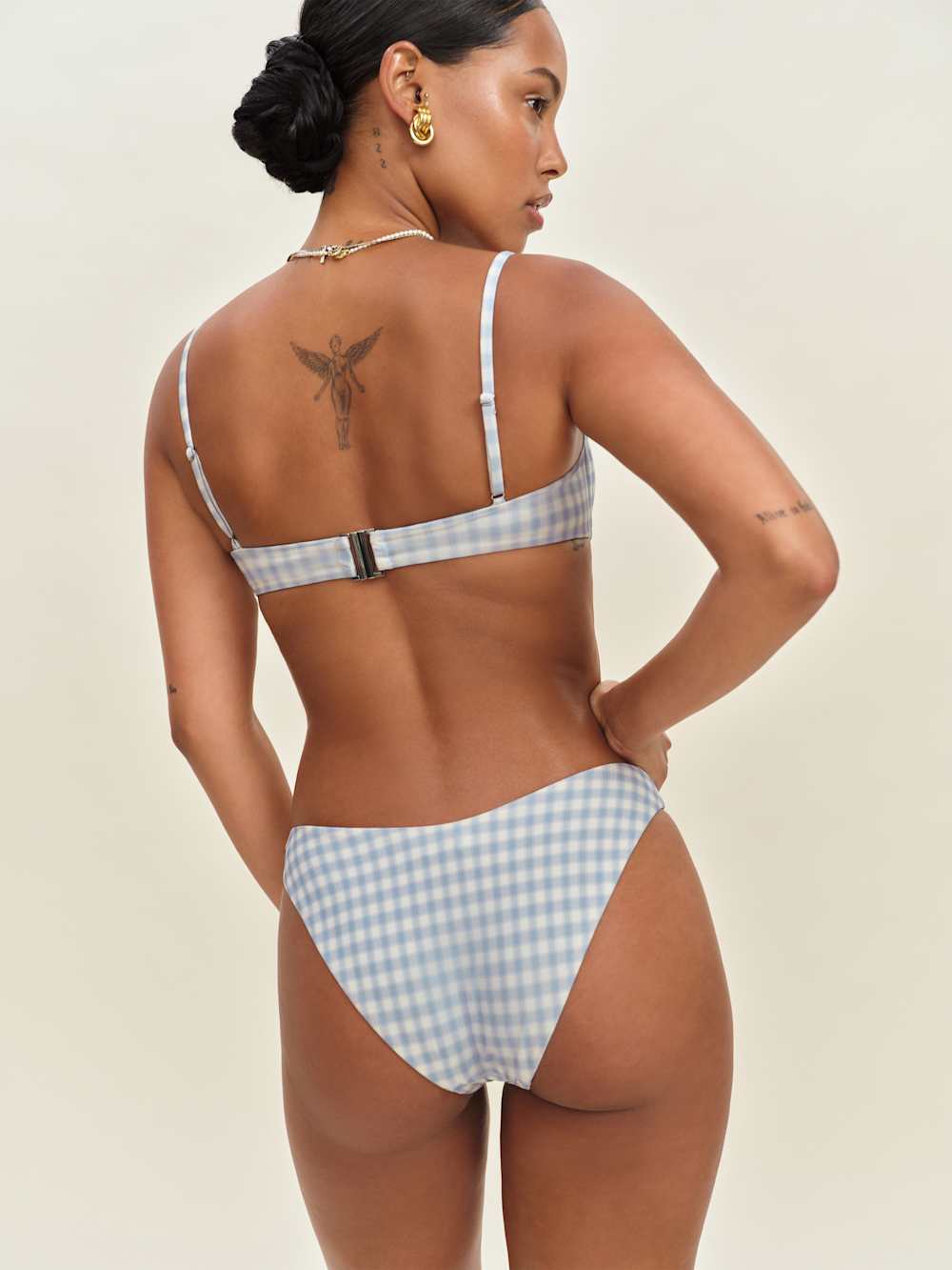 Makena Bikini Top - Crystal Check White