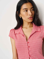 Jenna Knit Top - Red And Pink