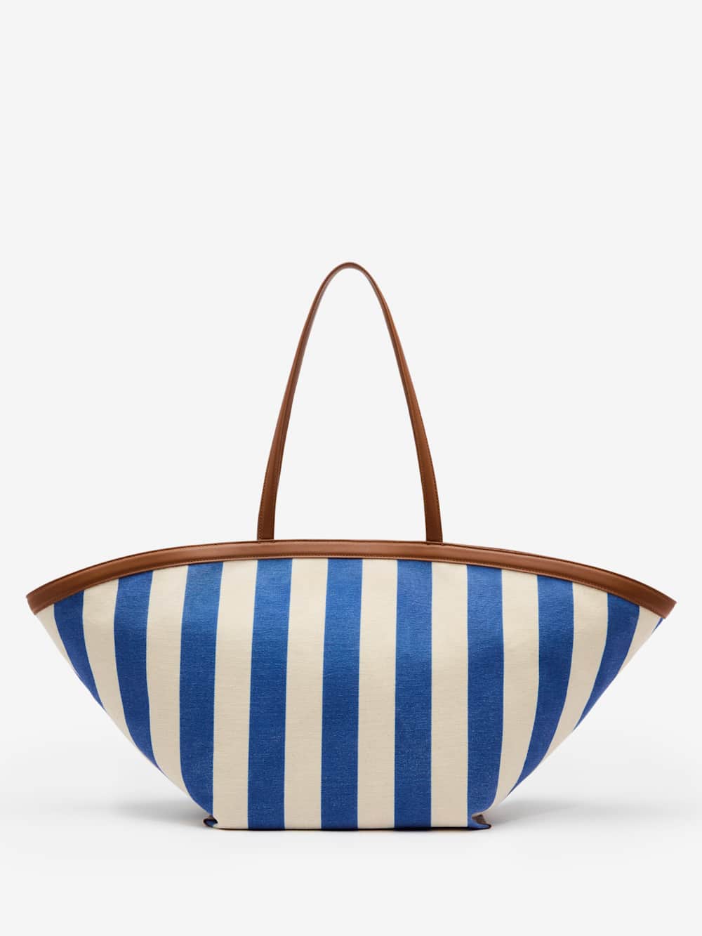Lucia Tote Bag - Cassis Blue Stripe Canvas