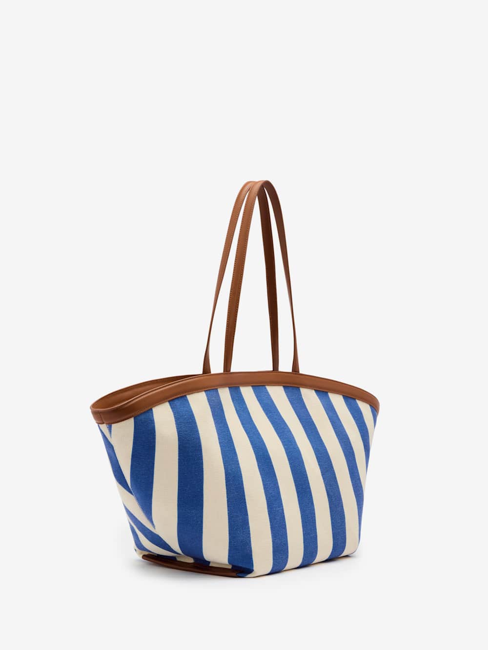 Lucia Tote Bag - Cassis Blue Stripe Canvas