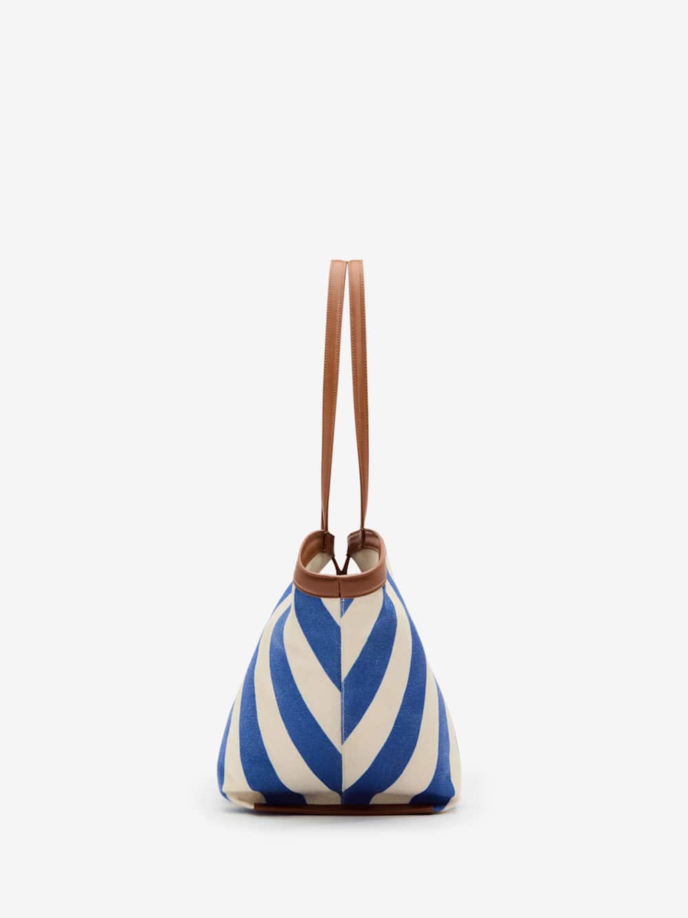 Lucia Tote Bag - Cassis Blue Stripe Canvas