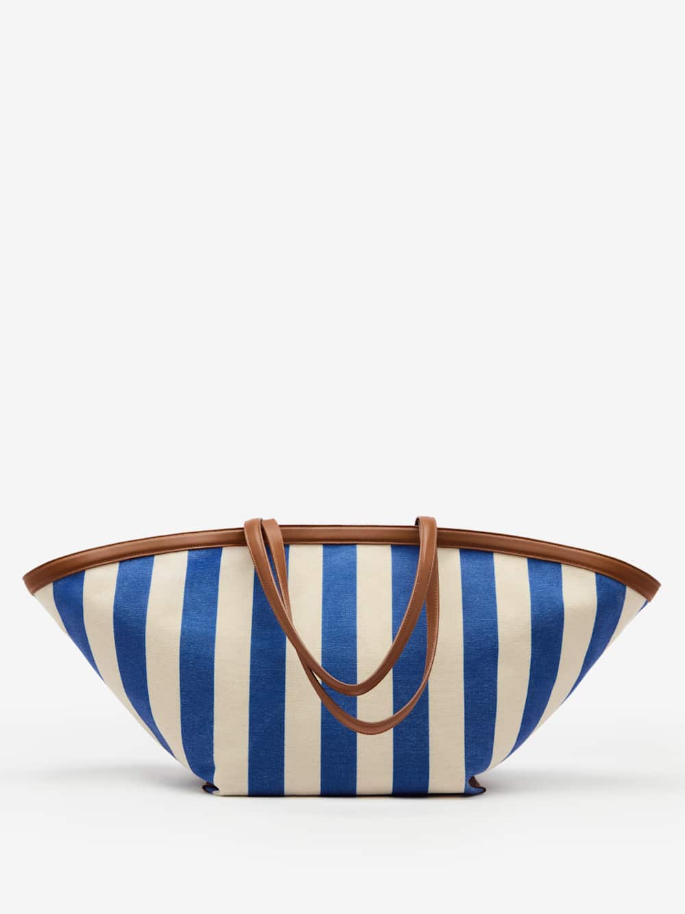 Lucia Tote Bag - Cassis Blue Stripe Canvas