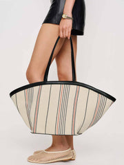 Lucia Tote Bag - Multi Stripe Canvas