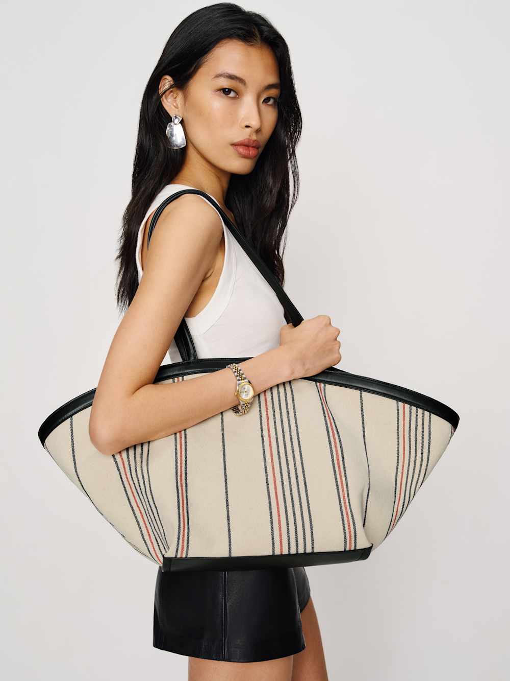 Lucia Tote Bag - Multi Stripe Canvas