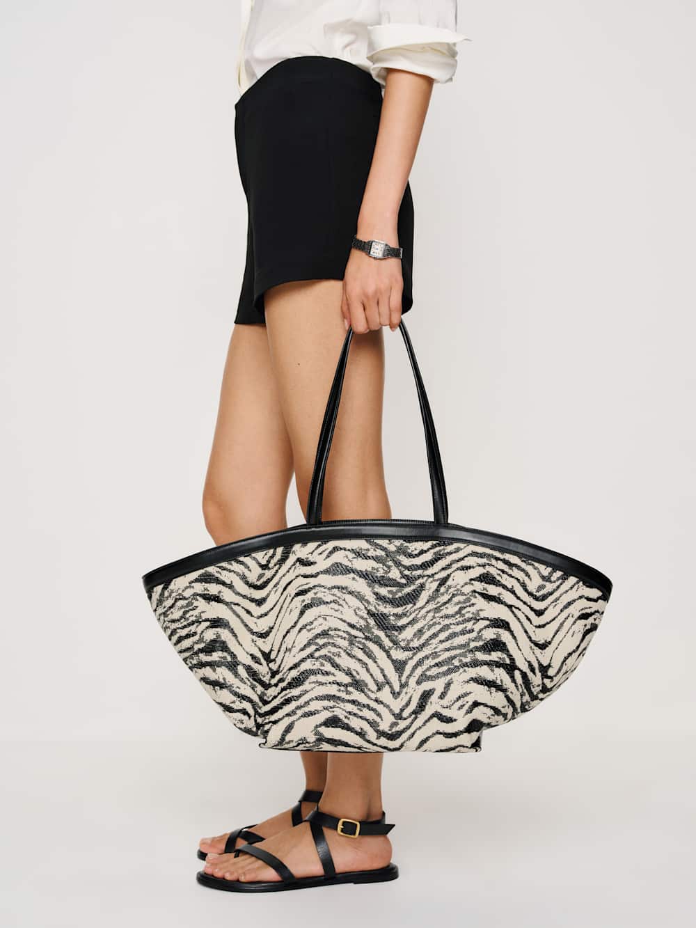 Lucia Tote Bag - Zebra Raffia
