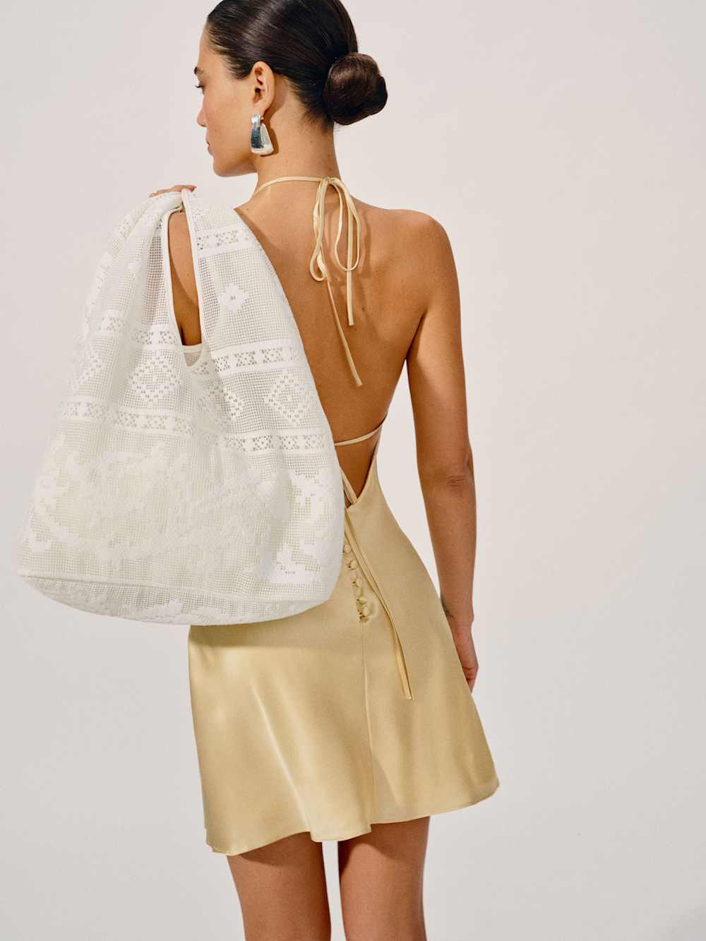 Aurelia Tote Bag - White Lace