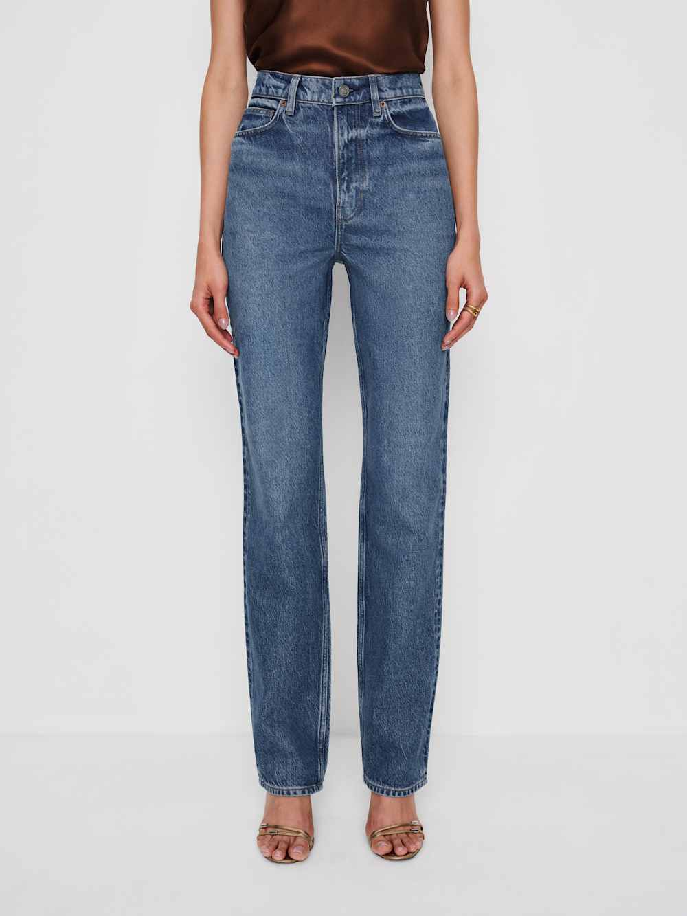 Harriet High Rise Relaxed Straight Jeans - Pelican