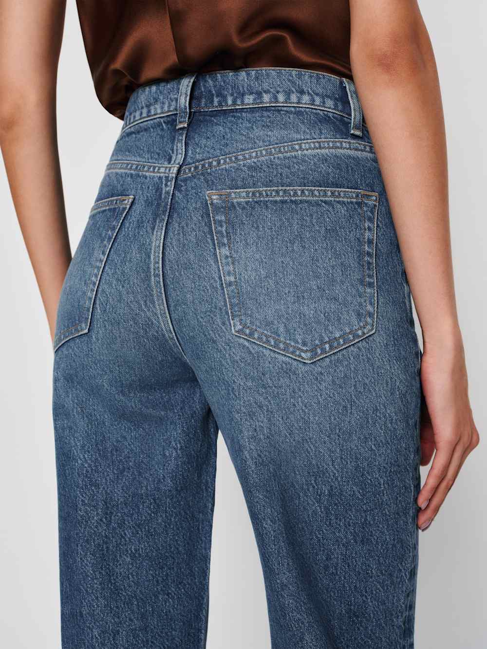 Harriet High Rise Relaxed Straight Jeans - Pelican