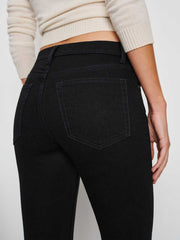 Christina Mid Rise Super Stretch Skinny Jeans - Black