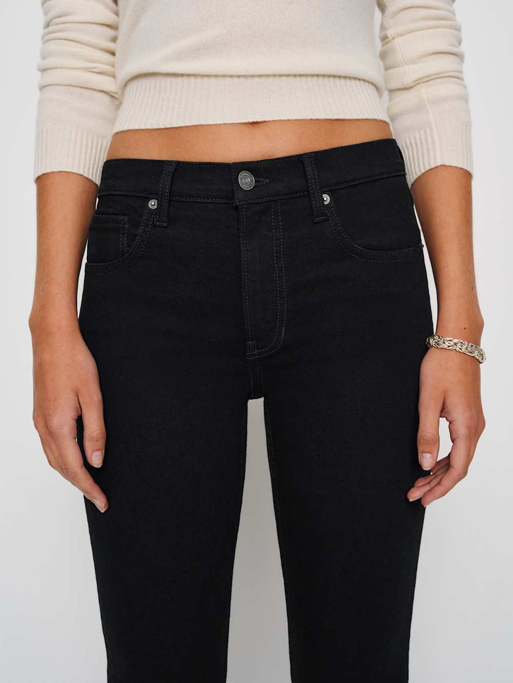 Christina Mid Rise Super Stretch Skinny Jeans - Black