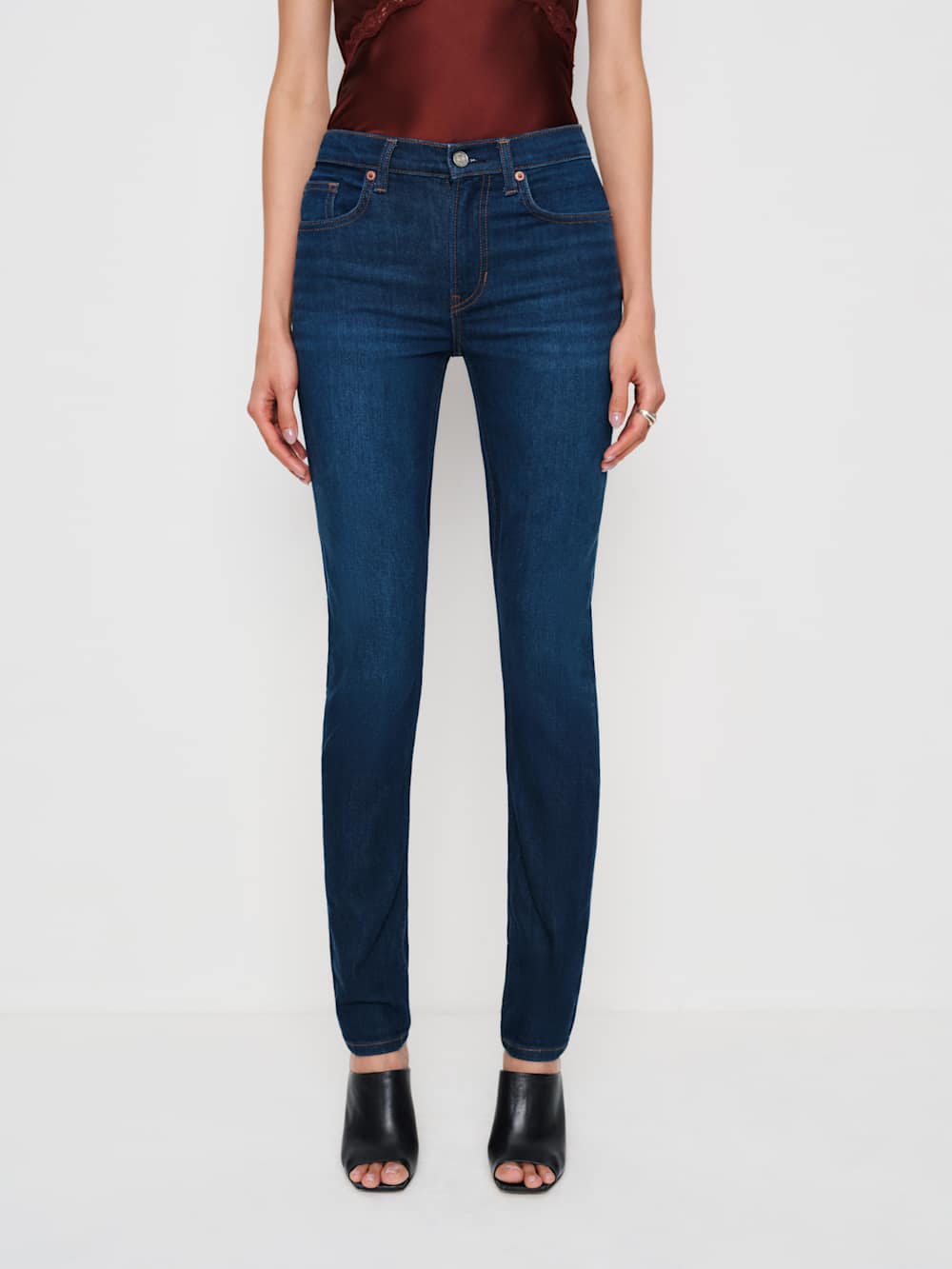 Christina Mid Rise Super Stretch Skinny Jeans - Wheeler