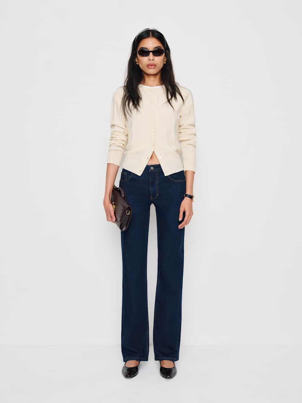 Elton Mid Rise Super Stretch Straight Jeans - Reservoir