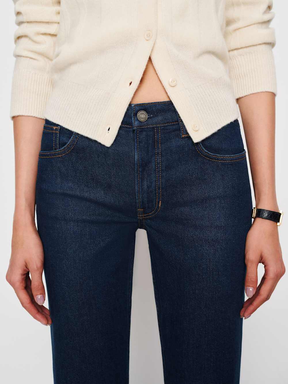 Elton Mid Rise Super Stretch Straight Jeans - Reservoir