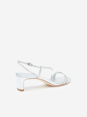 Suri Heeled Sandal - Silver Leather