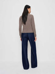 Florentina Cashmere Collared Cardigan - Cocoa