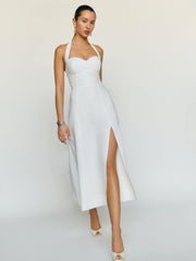 Petites Tala Linen Dress - White