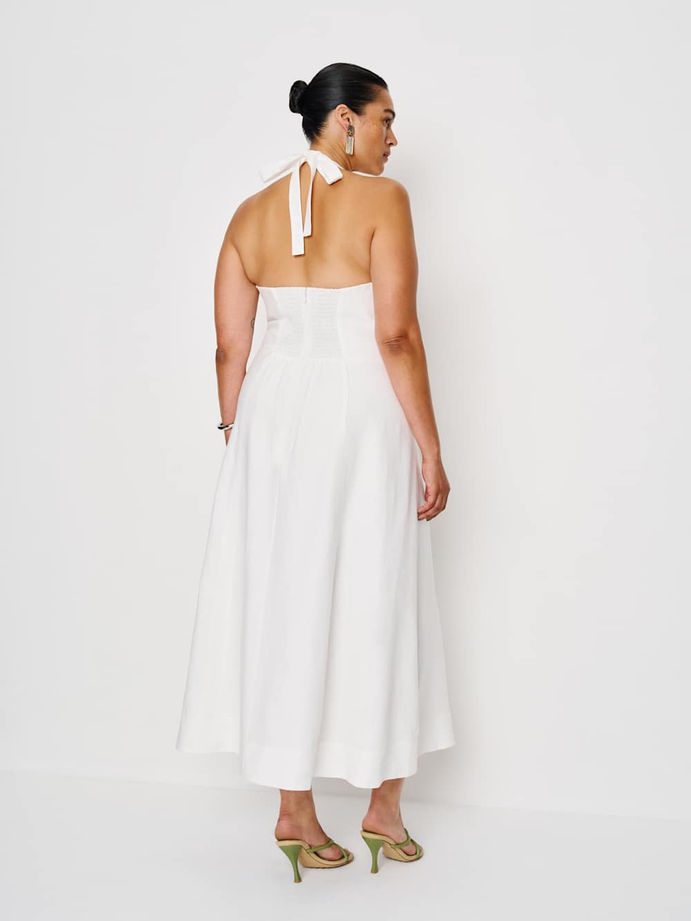 Tala Linen Dress Es - White