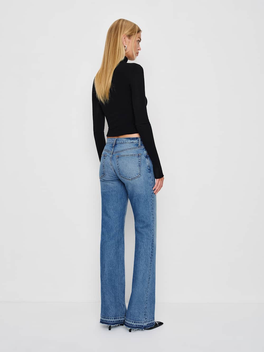 Sharon Stretch Mid Rise Bootcut Jeans - Malombe Let Down Hem