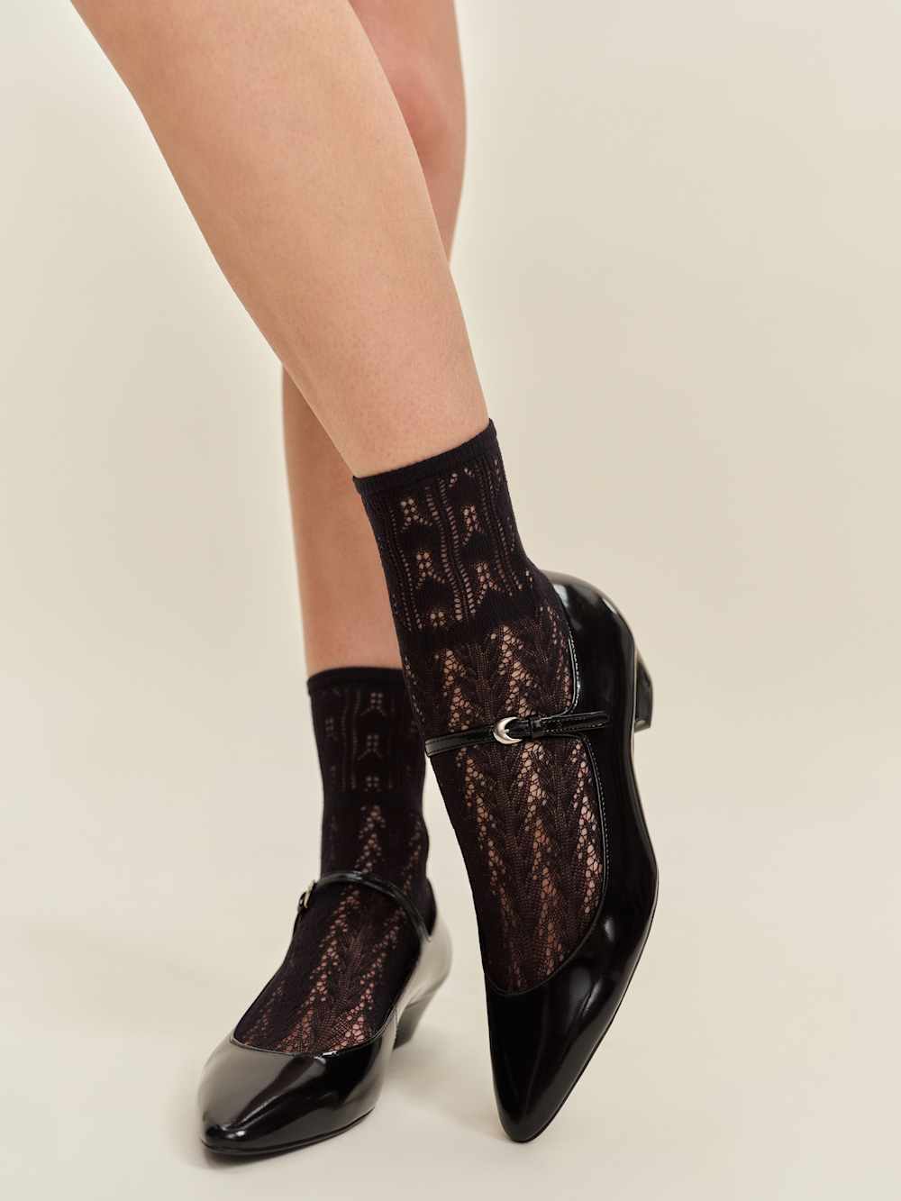 Swedish Stockings Erica Crochet Socks - Crochet Black