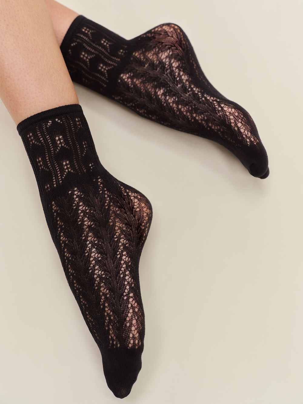 Swedish Stockings Erica Crochet Socks - Crochet Black