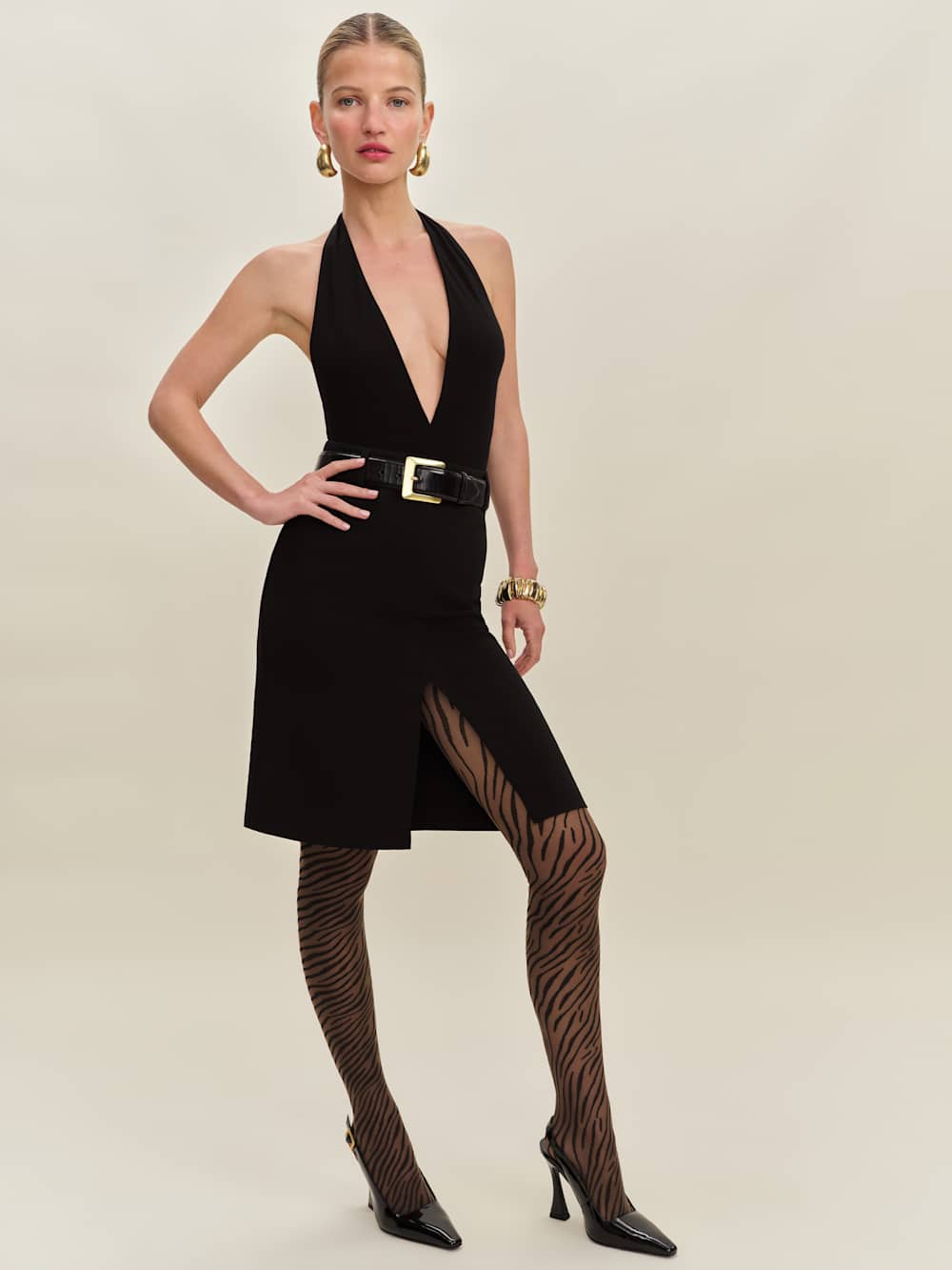 Swedish Stockings Zadie Zebra Tights - Dark Amber