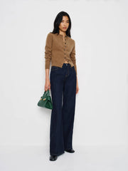 Farren Cashmere Crew Cardigan - Camel