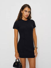 Sadie Cashmere Mini Dress - Black