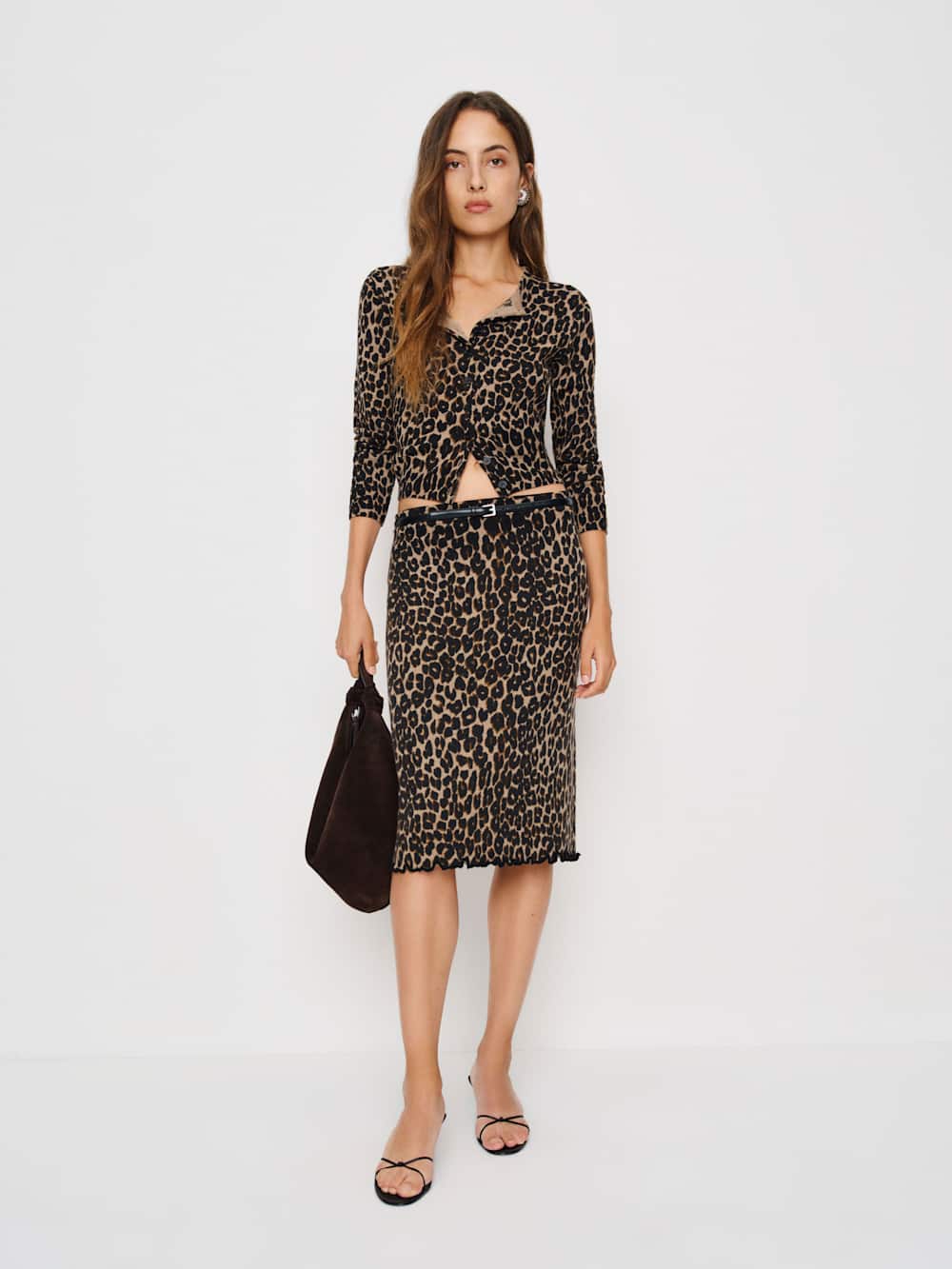 Nicola Regenerative Merino Skirt - Leopard