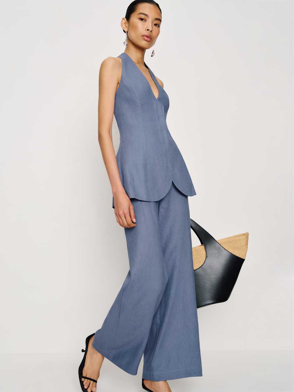 Clove Linen Two Piece - Cornflower