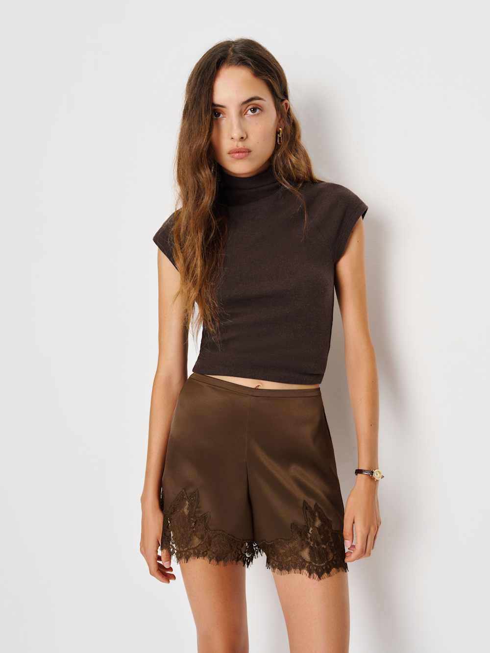 Fern Satin Short - Pinecone