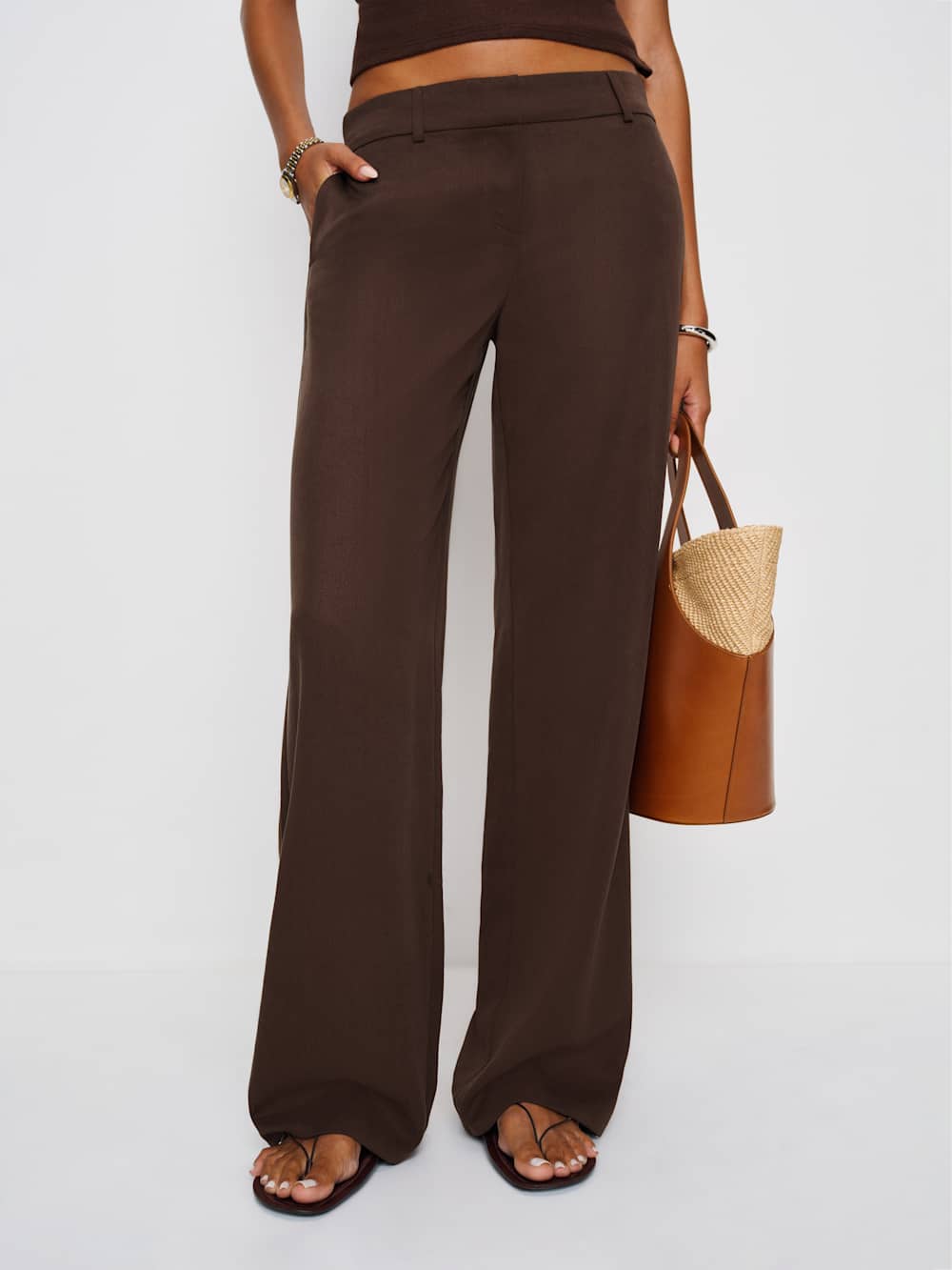 Gisele Low Rise Pant - Cafe