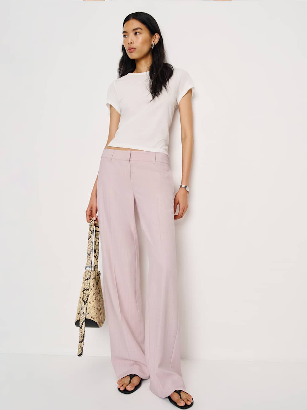 Gisele Low Rise Pant - Pink Stripe