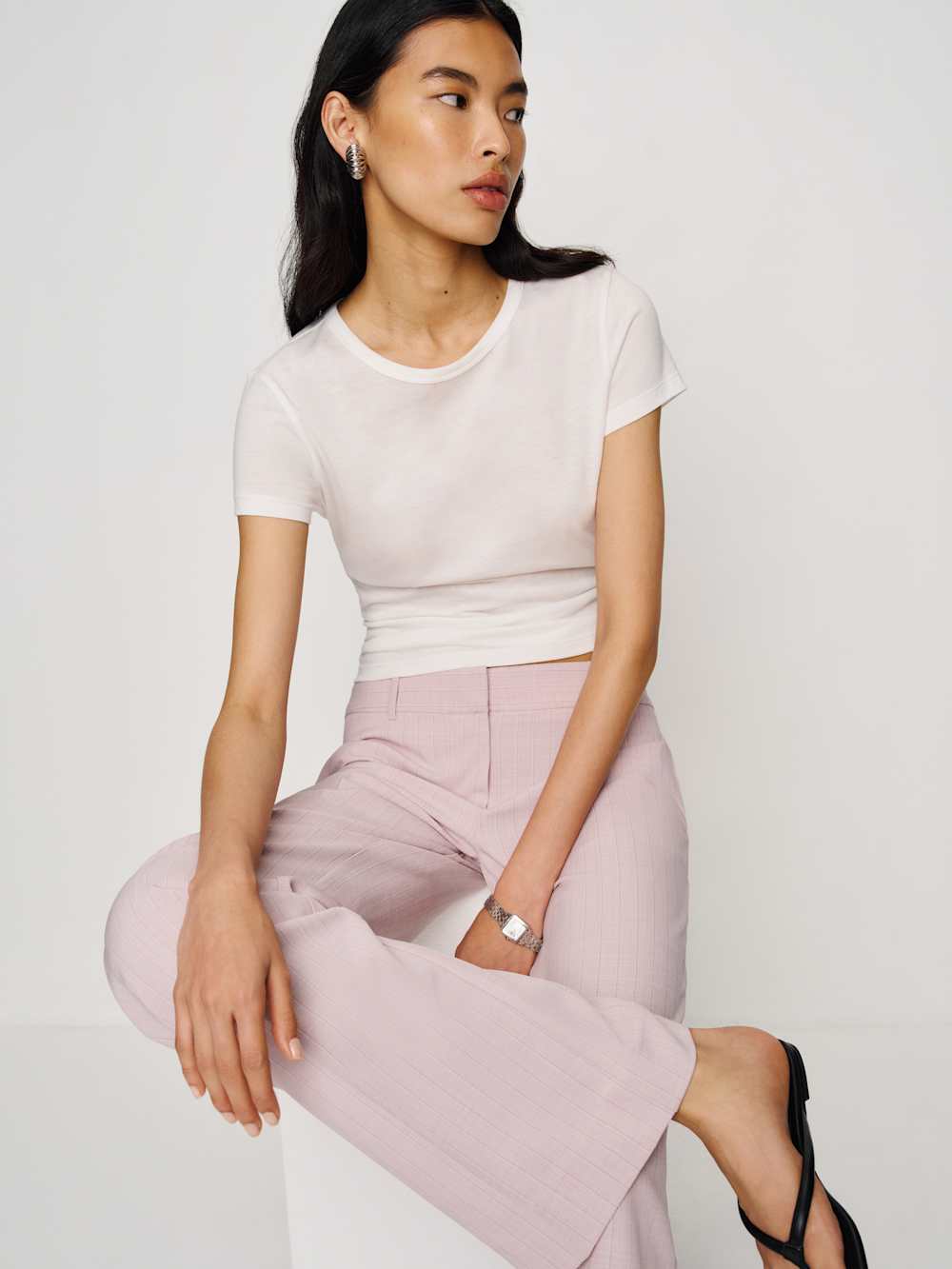 Gisele Low Rise Pant - Pink Stripe