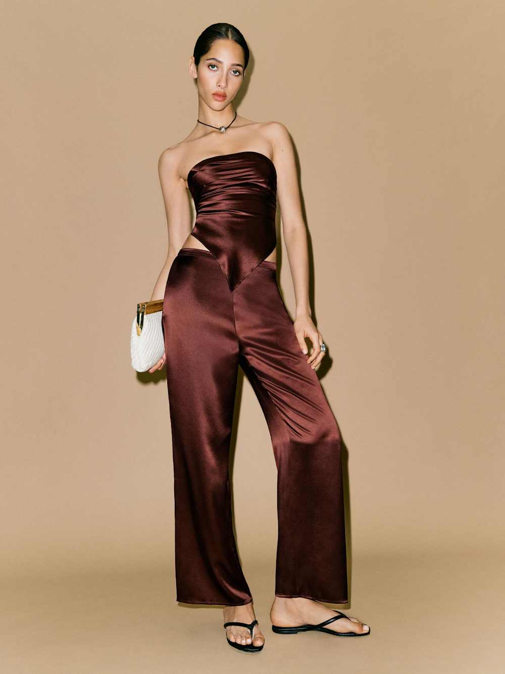 Marisol Silk Two Piece - Mahogany