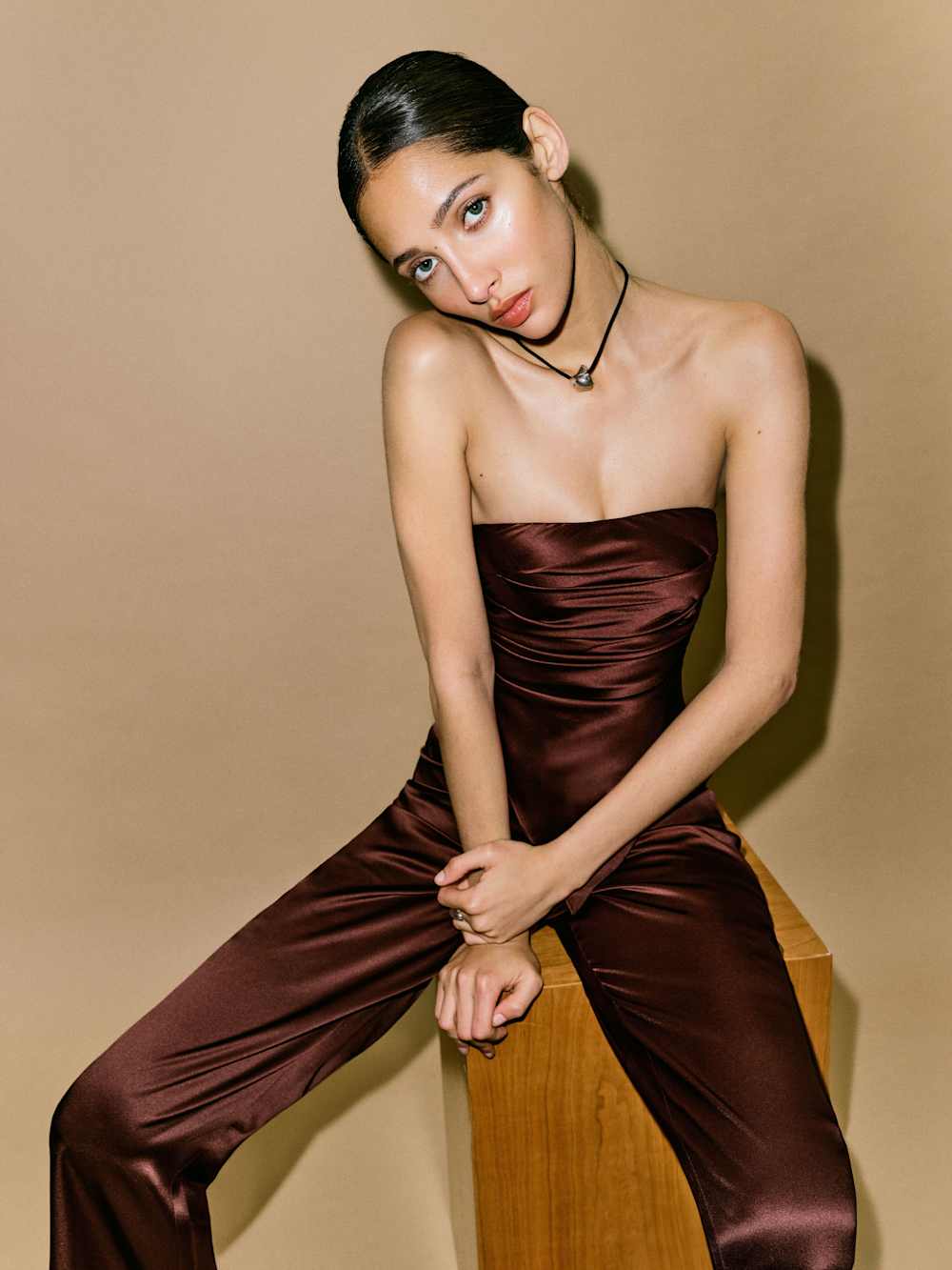 Marisol Silk Two Piece - Mahogany