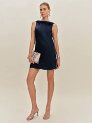 Jonelle Silk Dress - Navy