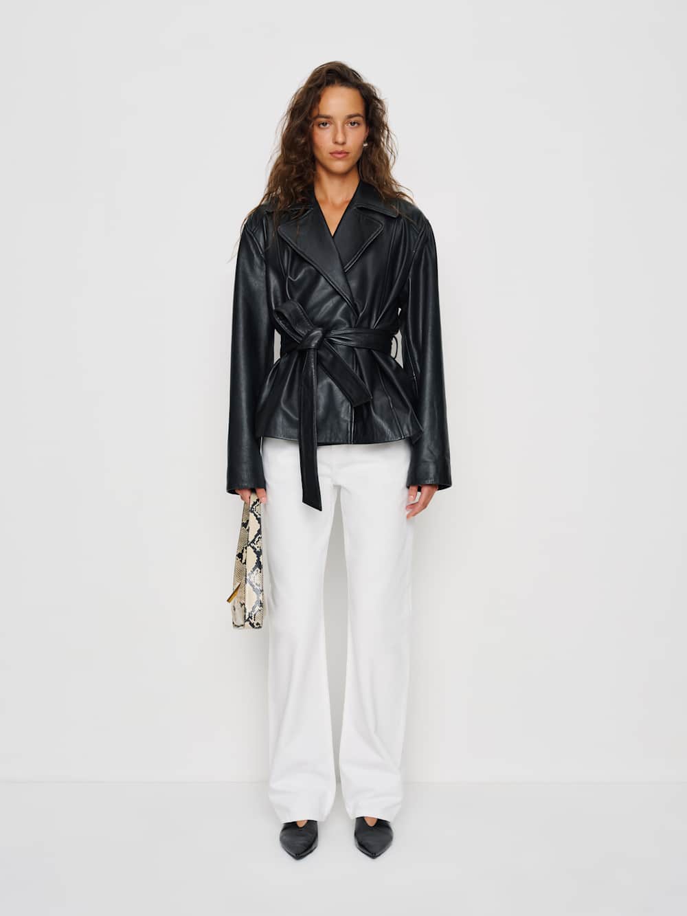 Veda Jaden Cropped Trench - Black