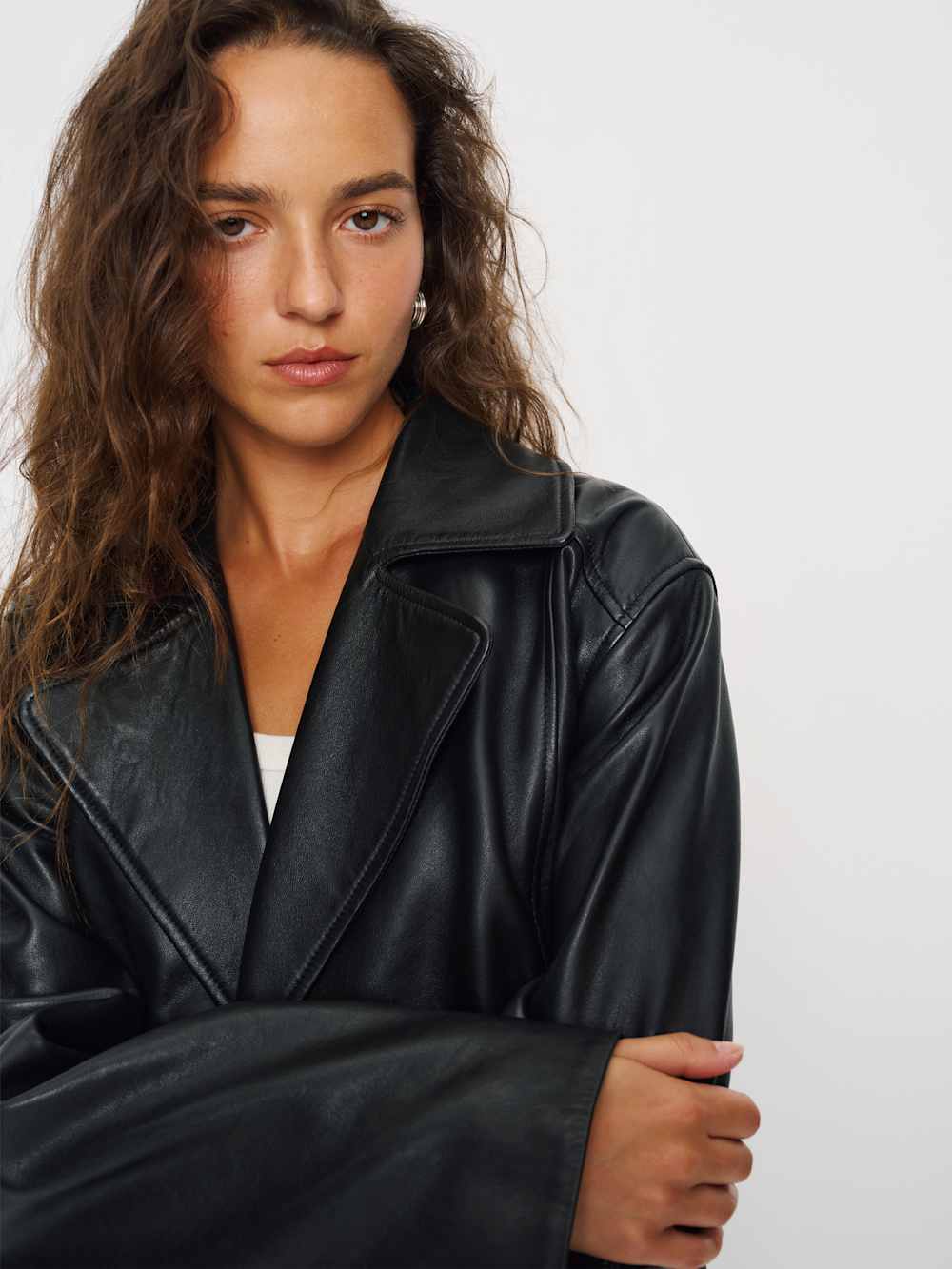 Veda Jaden Cropped Trench - Black