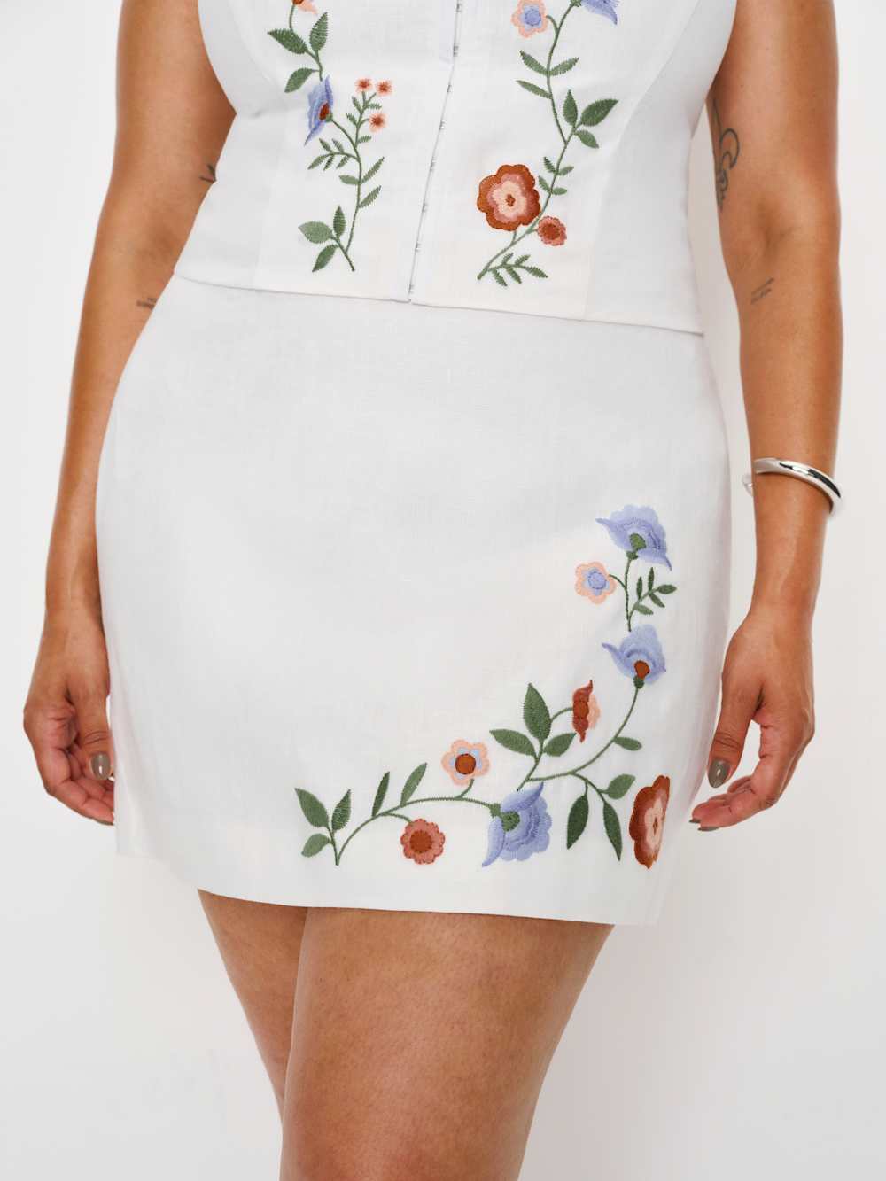 Ren Linen Skirt Es - White